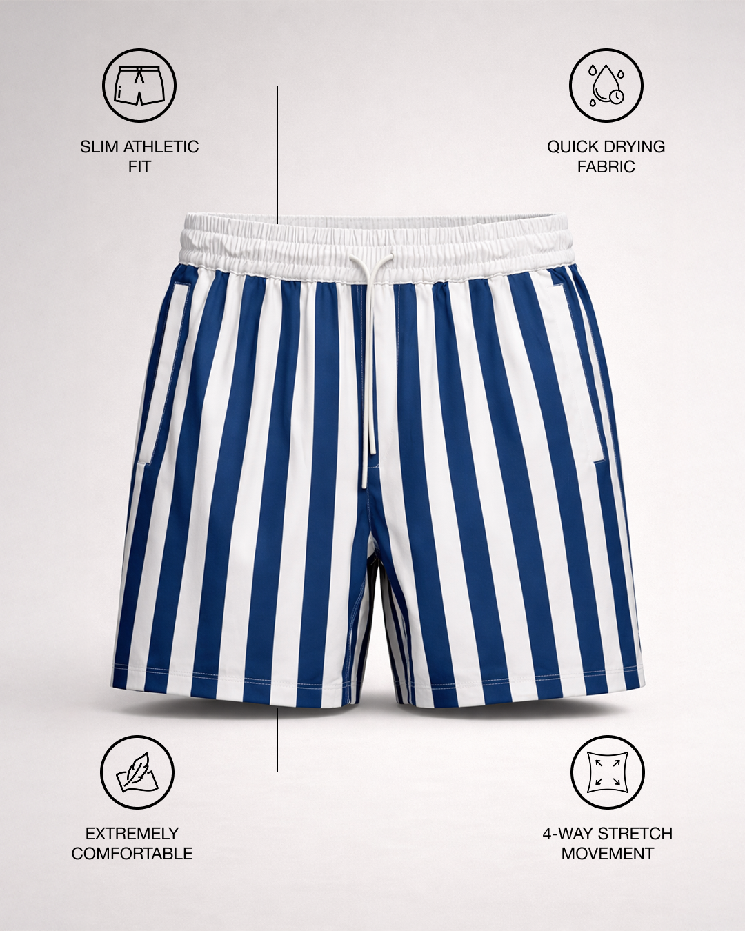 Stretch Swim Shorts - Santorini