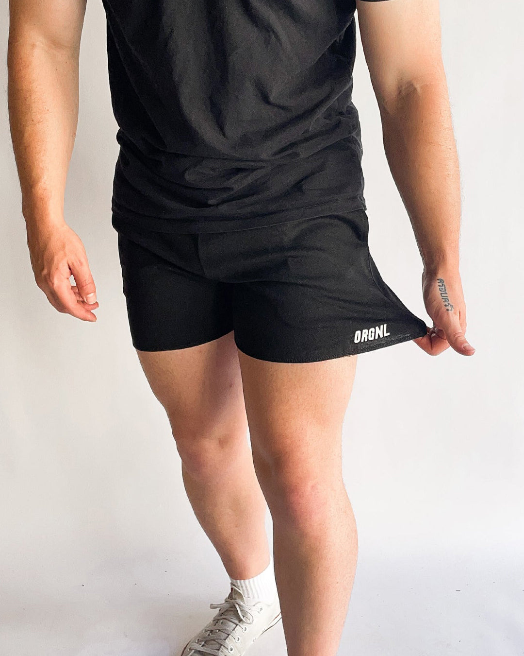Short à bords bruts 5" - Noir
