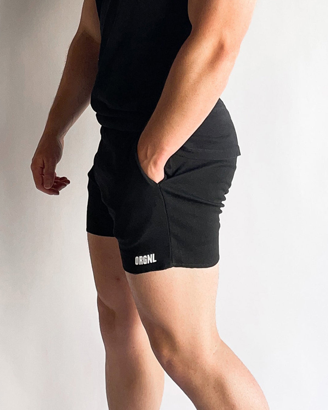 Short à bords bruts 5" - Noir