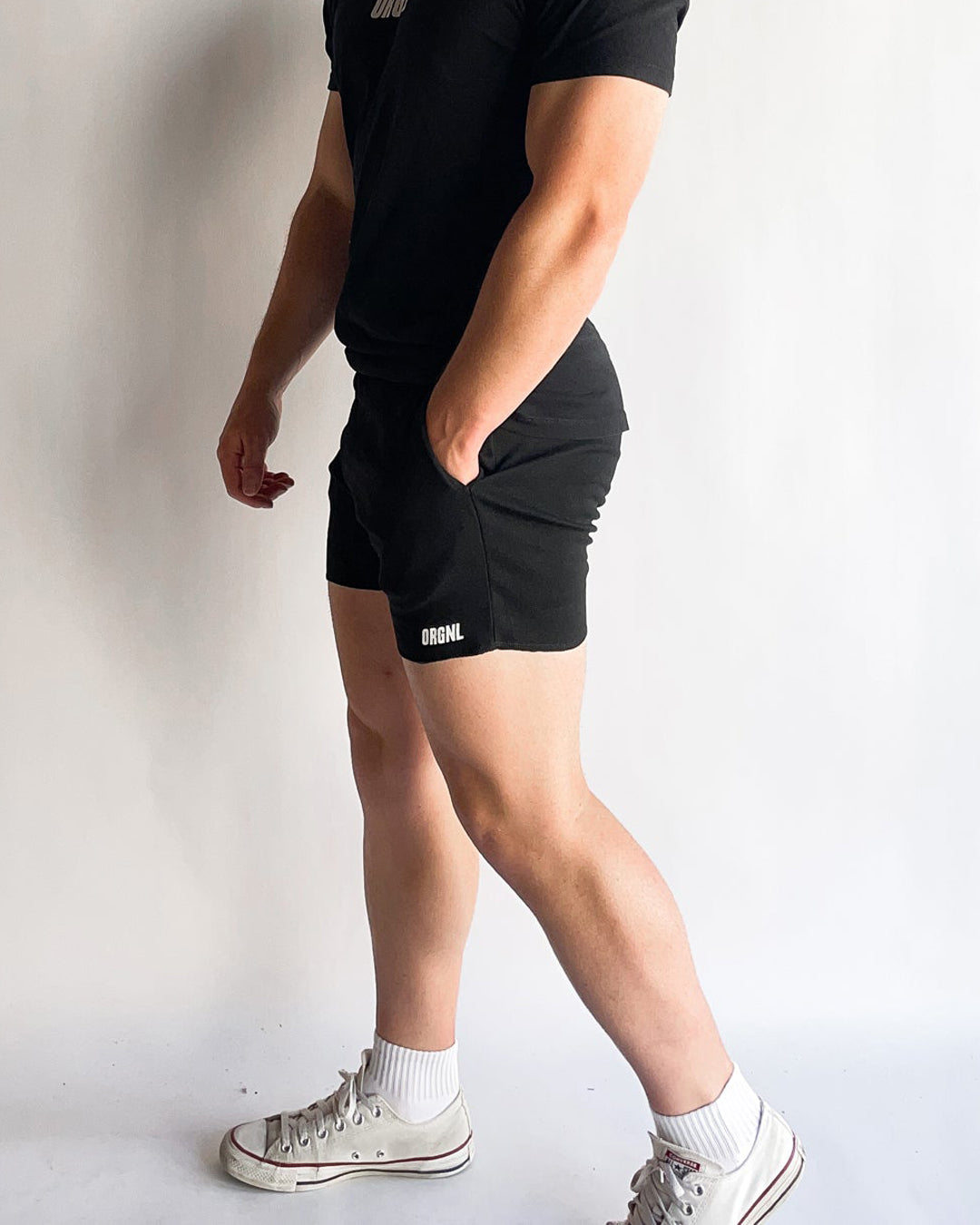 Short à bords bruts 5" - Noir
