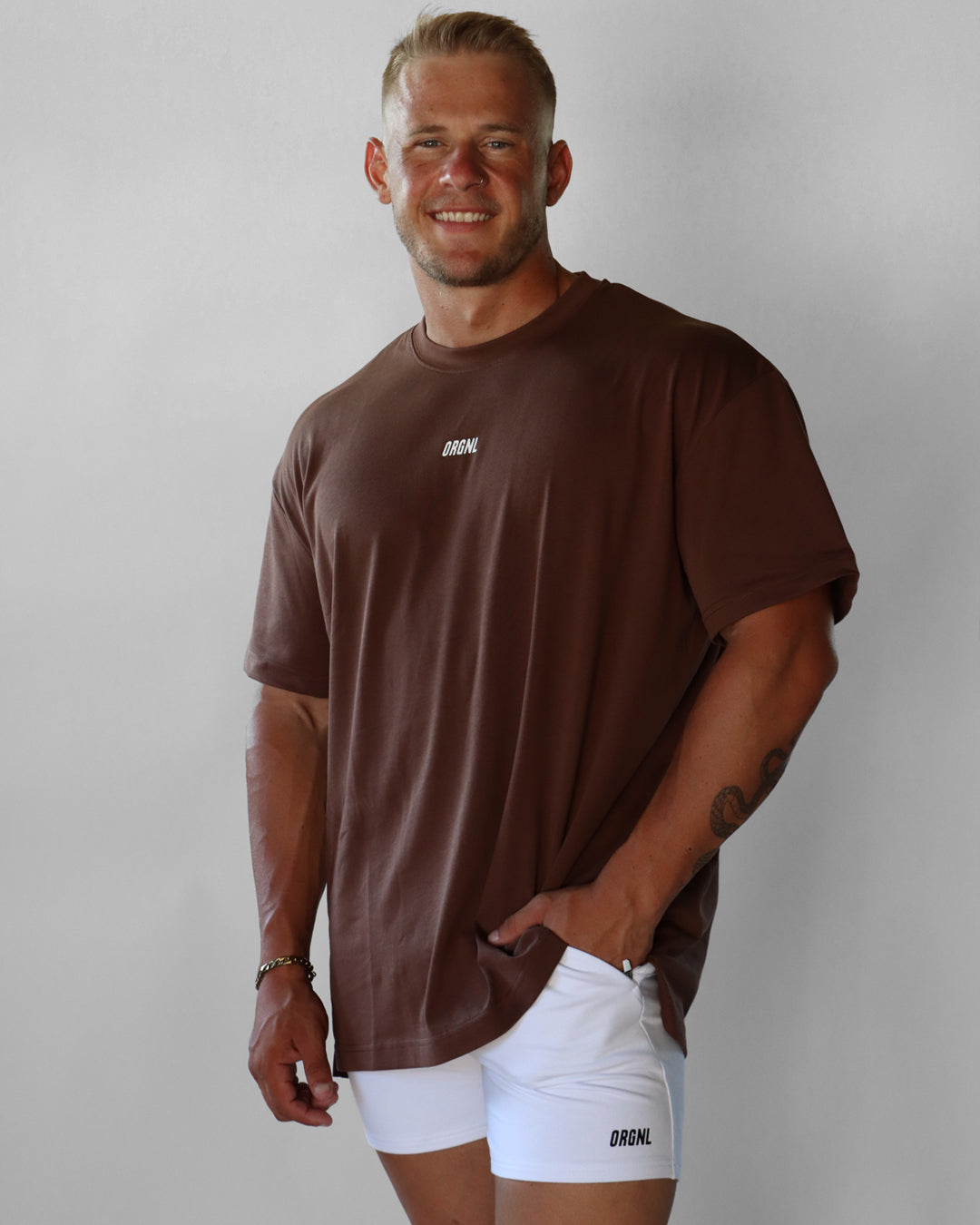T-shirt surdimensionné Staple - Marron