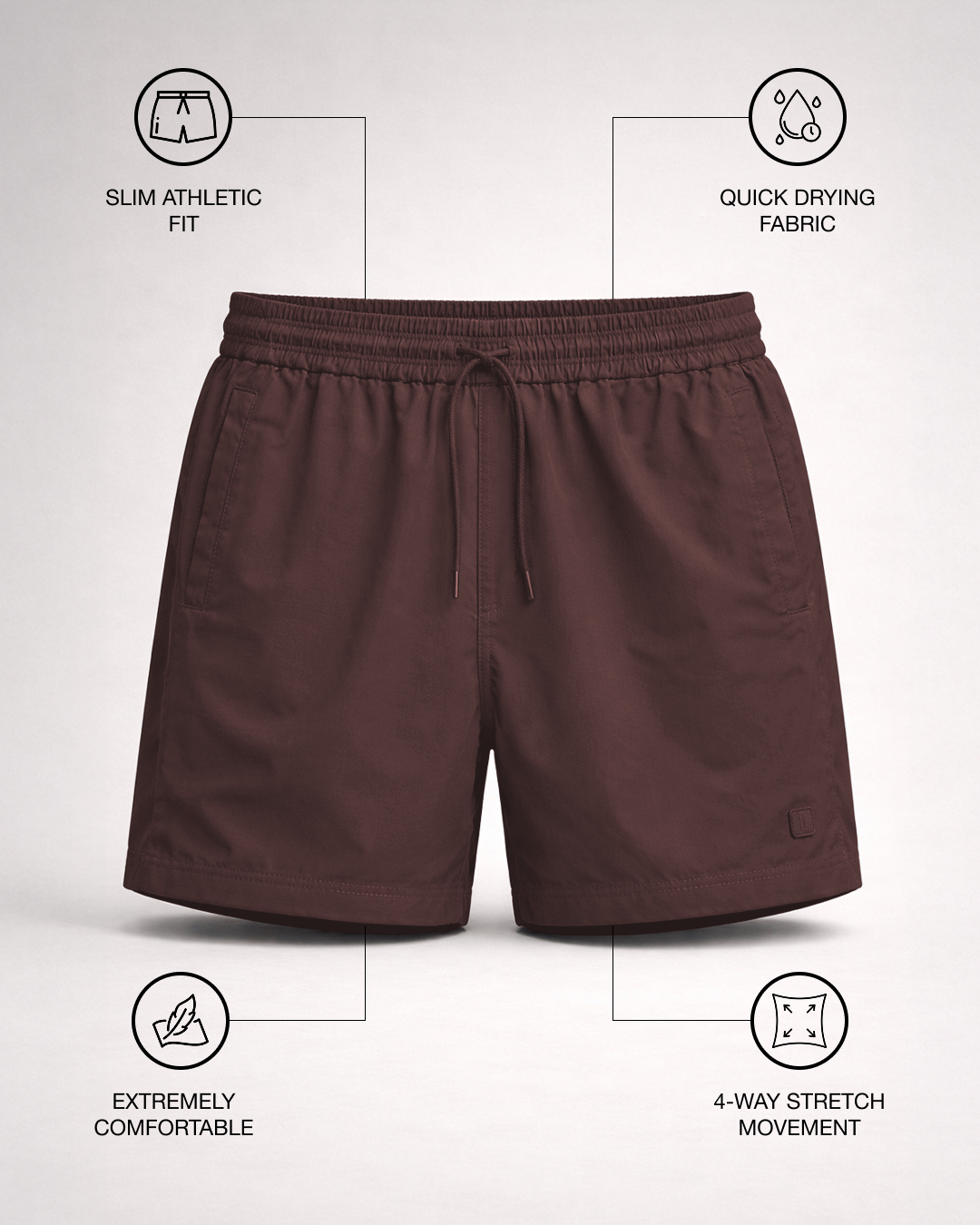 Stretch Swim Shorts - Chocolate