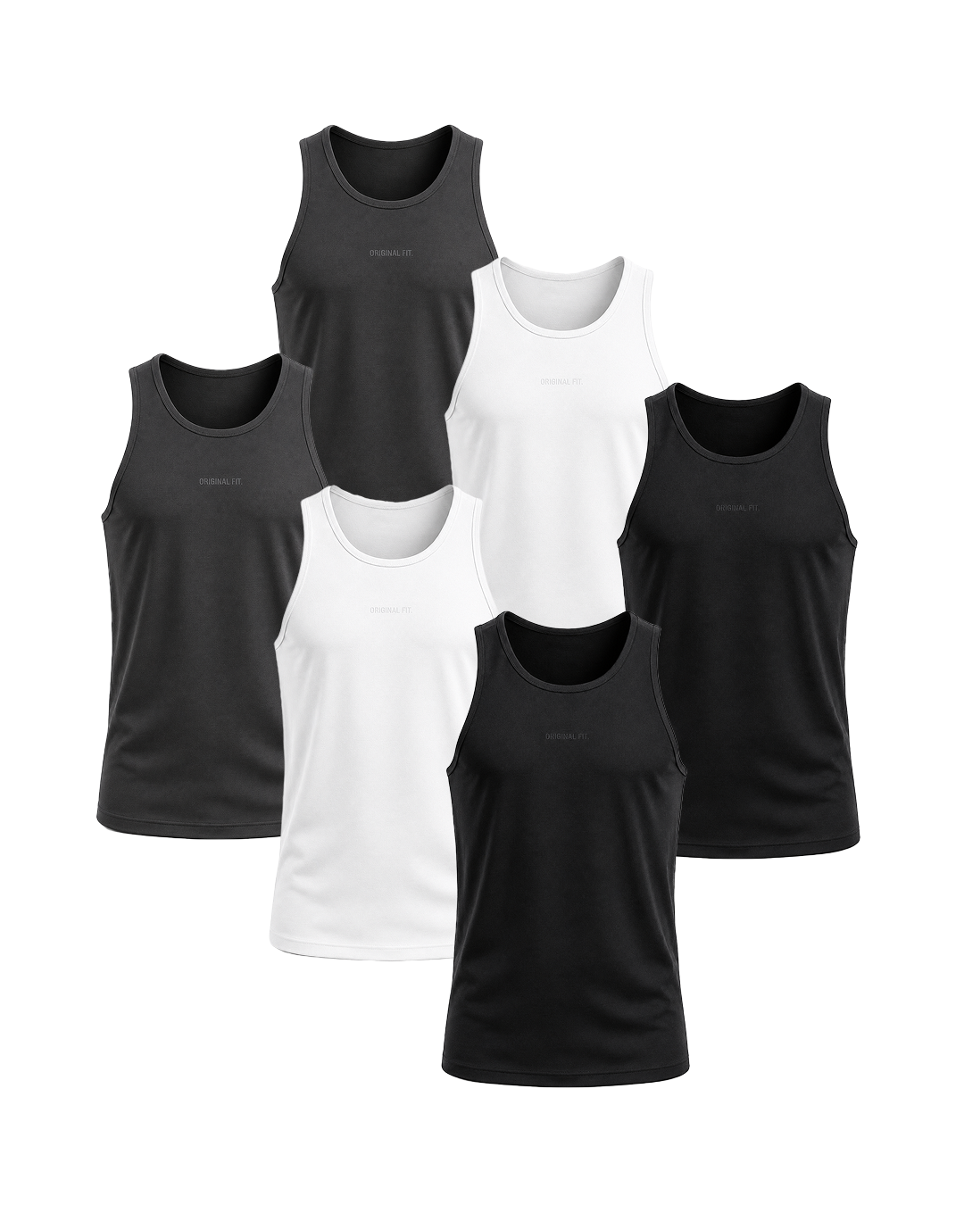 Fitted Ribbed Tank - 6 Pack