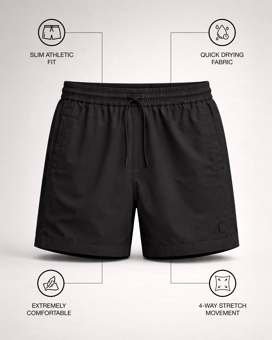Stretch Swim Shorts - Black
