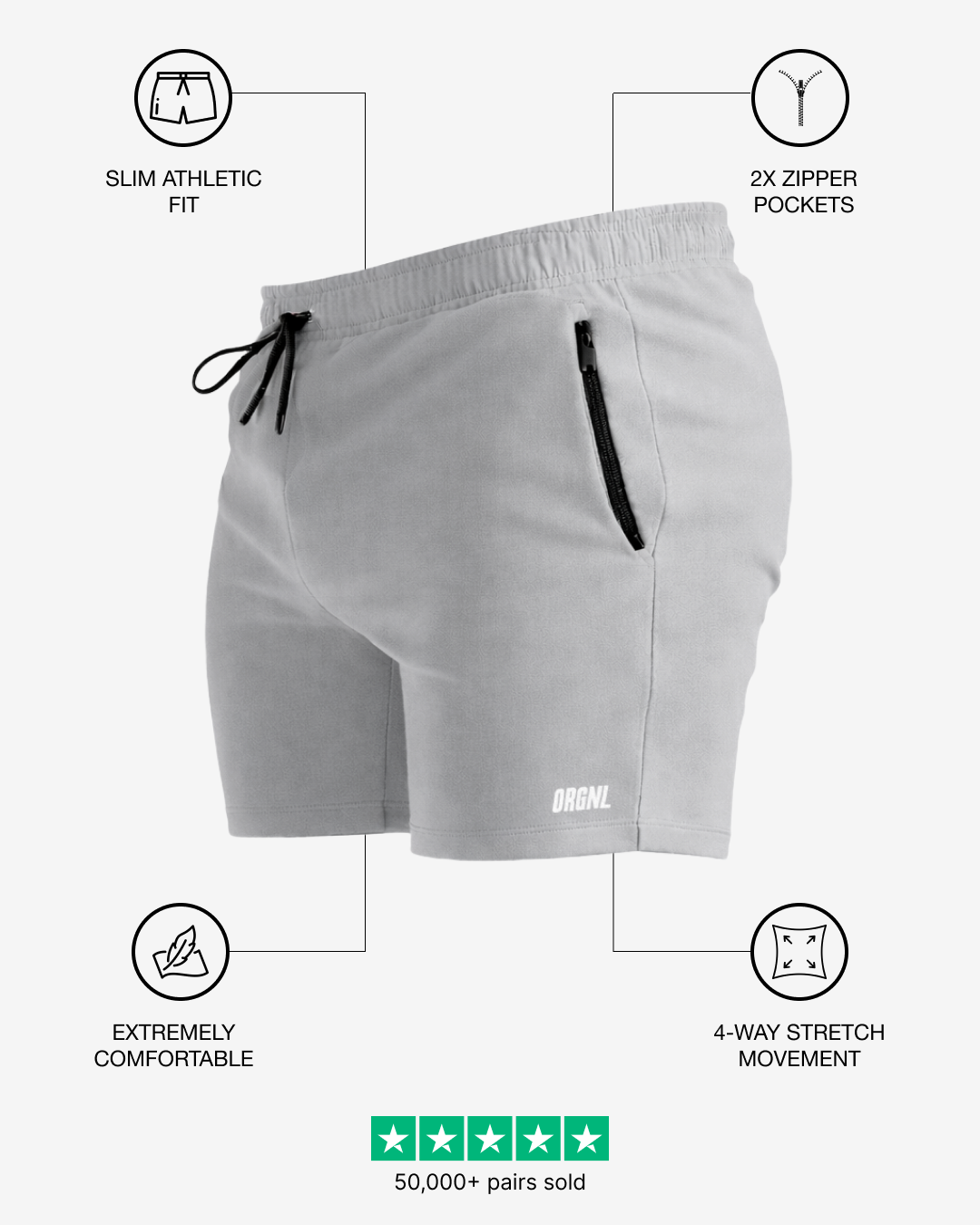 5” Base Shorts - Grey