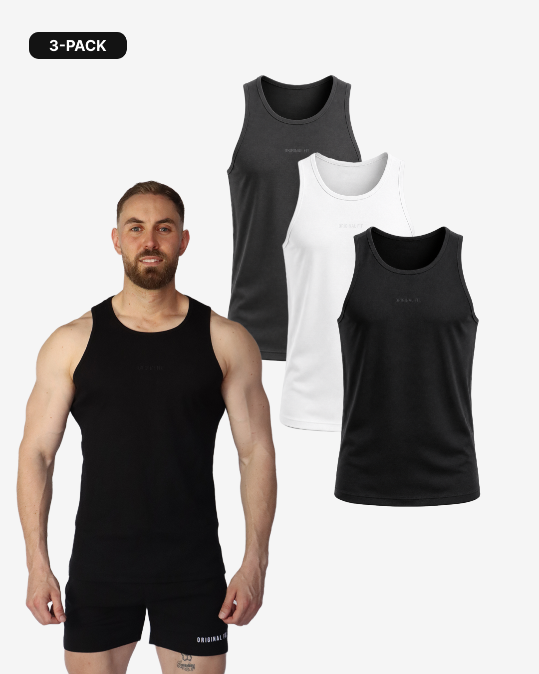 Fitted Ribbed Tank 3-Pack