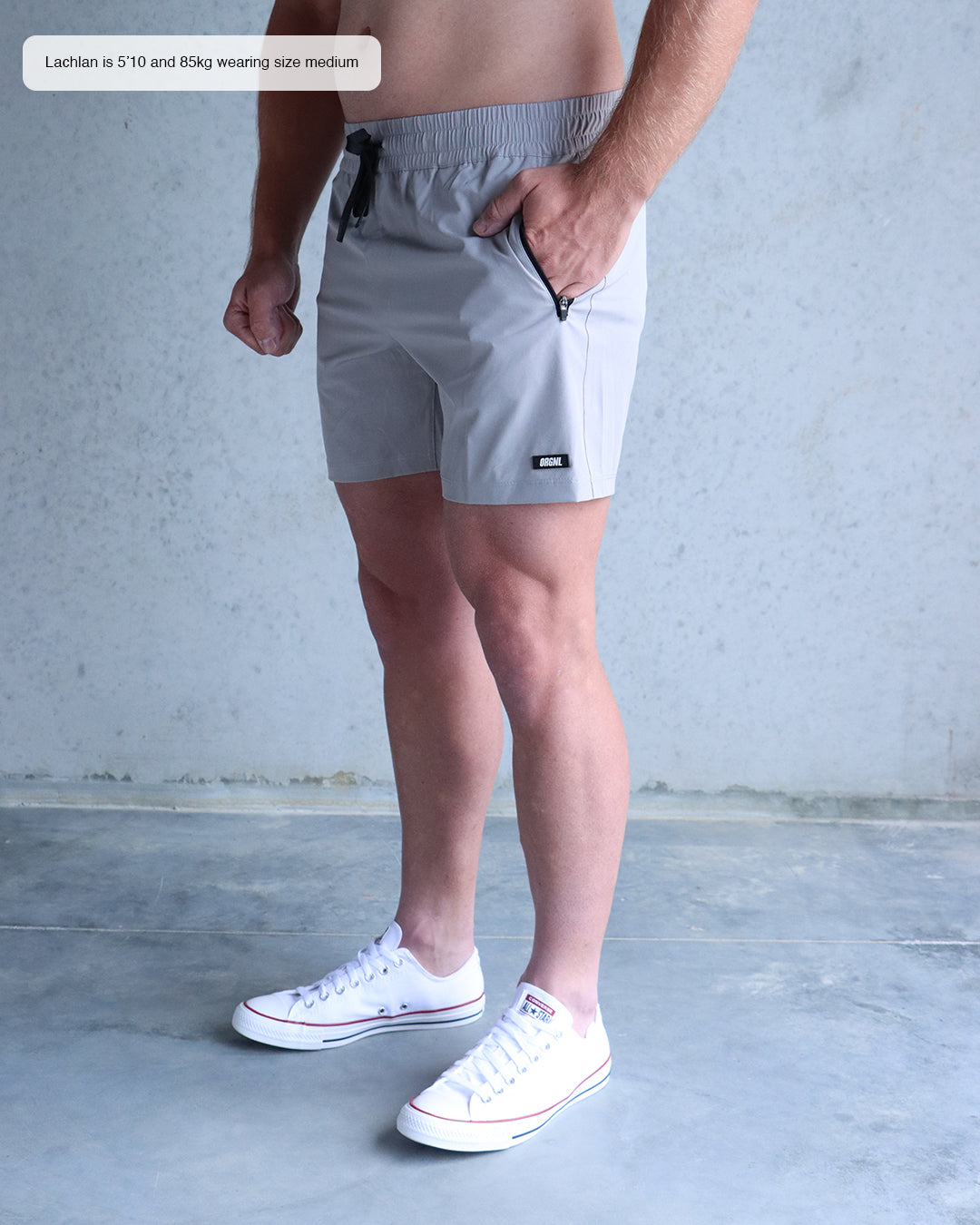 5" Hybrid Shorts - Light Grey