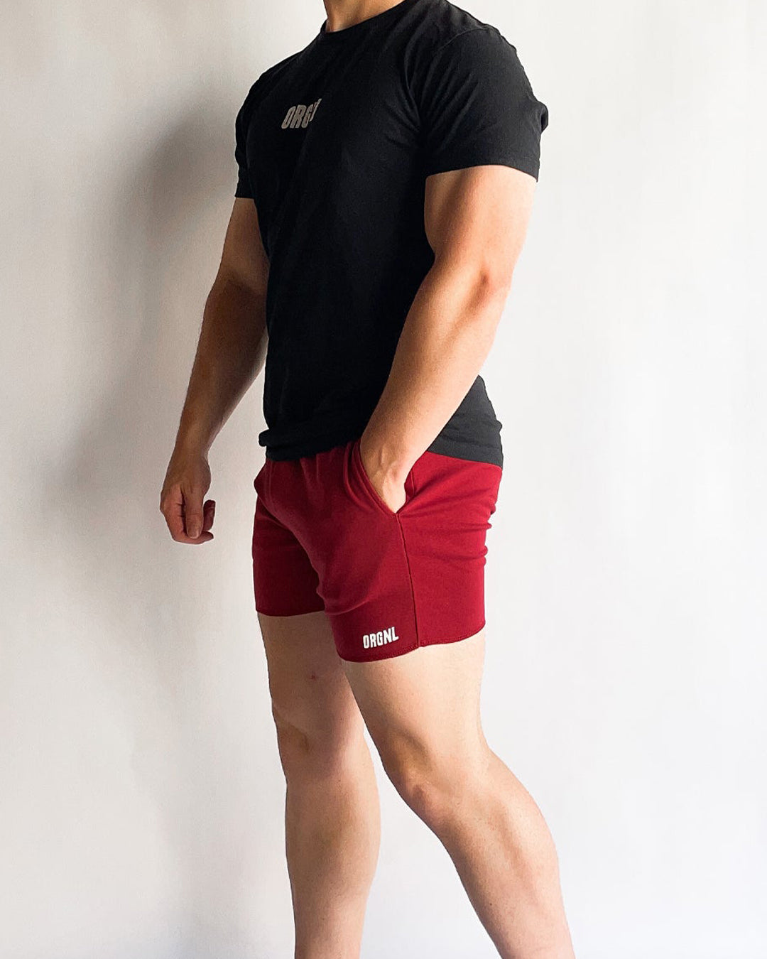 5" Raw Edge Shorts - Maroon