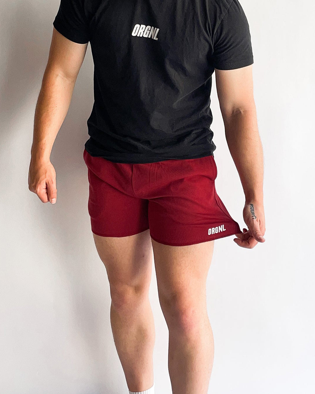 5" Raw Edge Shorts - Maroon