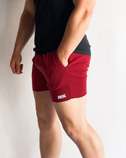 5" Raw Edge Shorts - Maroon