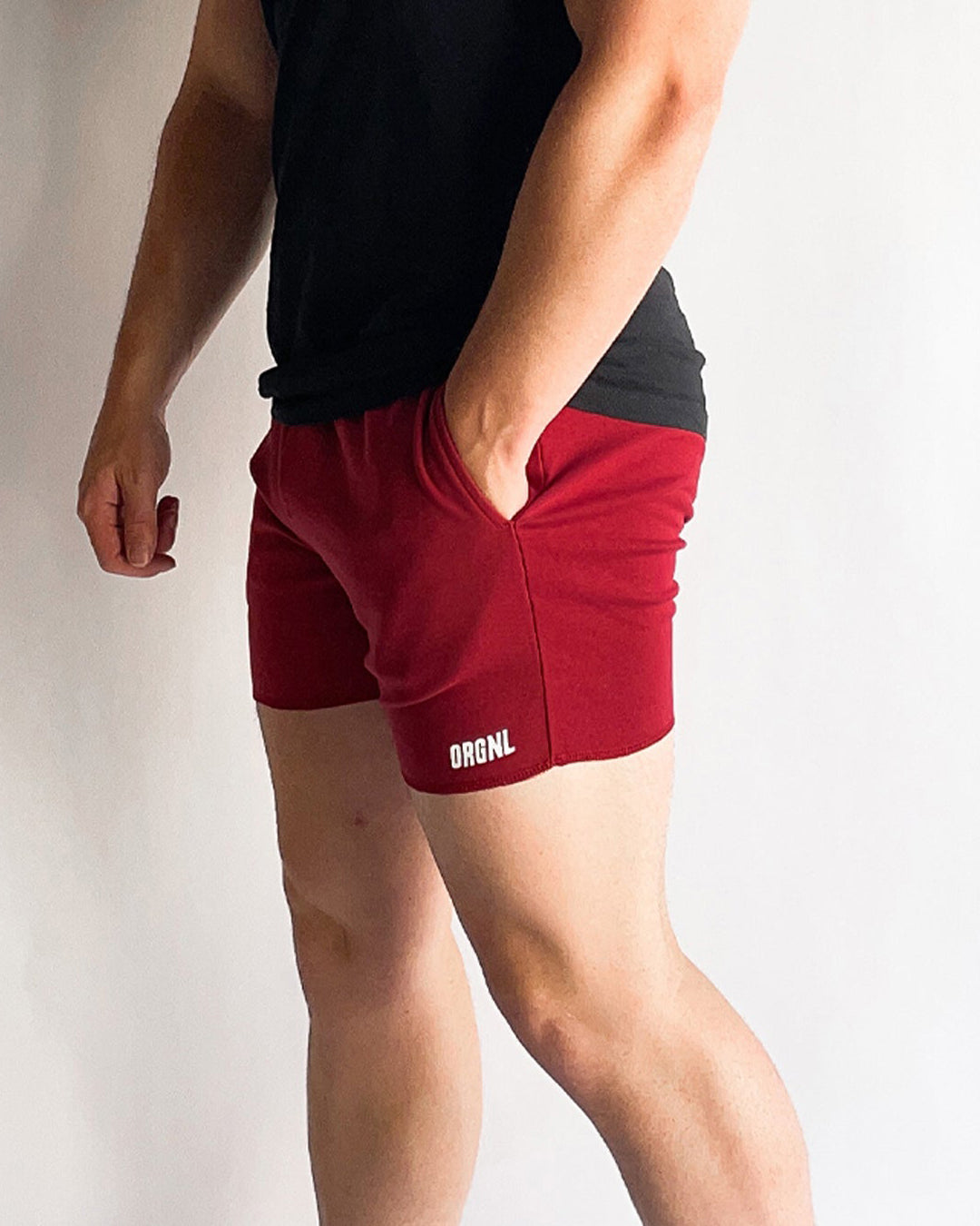 5" Raw Edge Shorts - Maroon