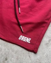 5" Raw Edge Shorts - Maroon
