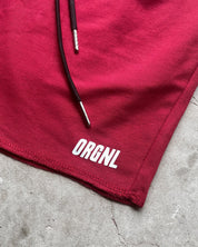 Raw Edge Shorts Maroon 01