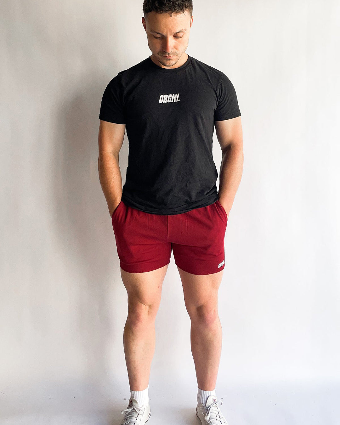 Raw Edge Shorts Maroon 05