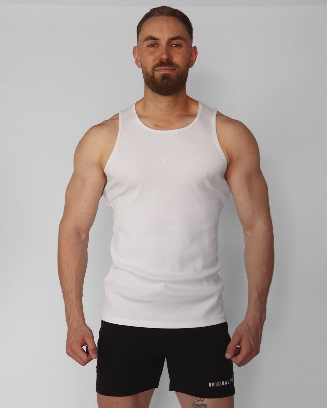 Ribbed Tank - White