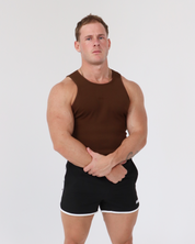 Ribbed Tank – Dark Brown 01