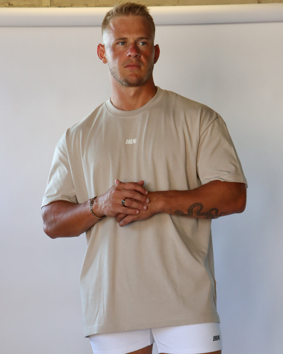 Staple Oversized Tee Sand 02